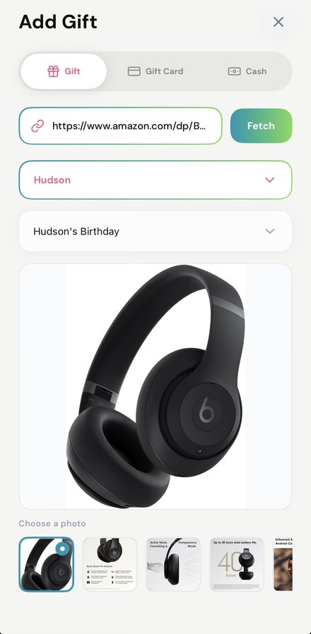 Add a gift
